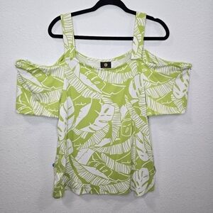 JM  Collection Blouse  Top Summer Cold Shoulder Womens Size L